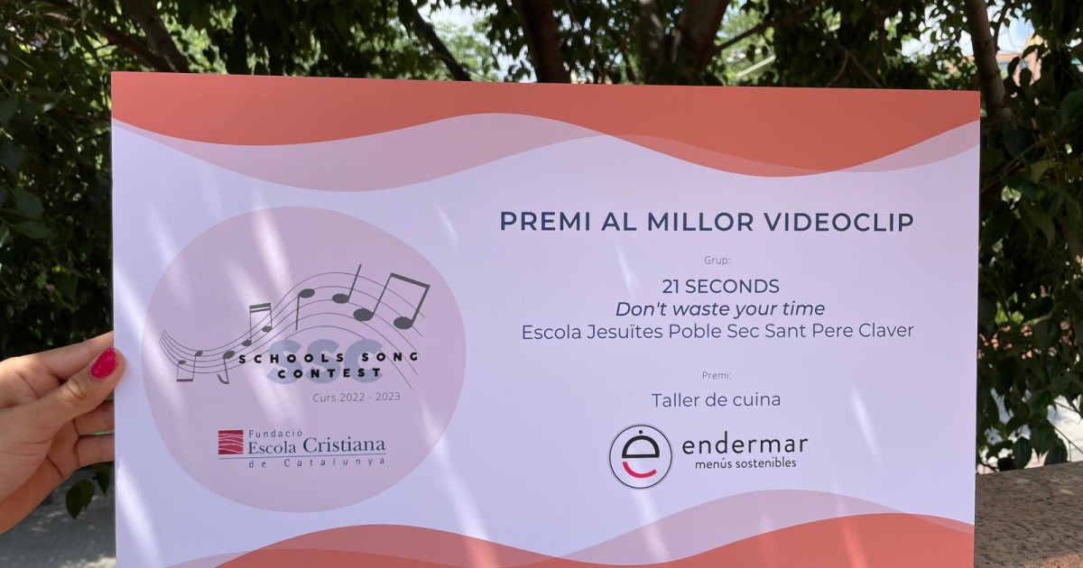 Hemos ganado el Schools Song Contest al mejor vídeo!! Jesuïtes Poble Sec